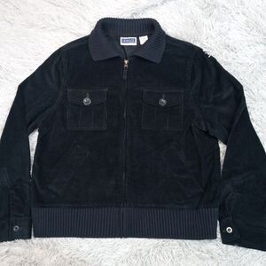 Erika & Co. Jacket Womens‎ M Blue Denim Corduroy Coat  Pockets Zip Up Comfy